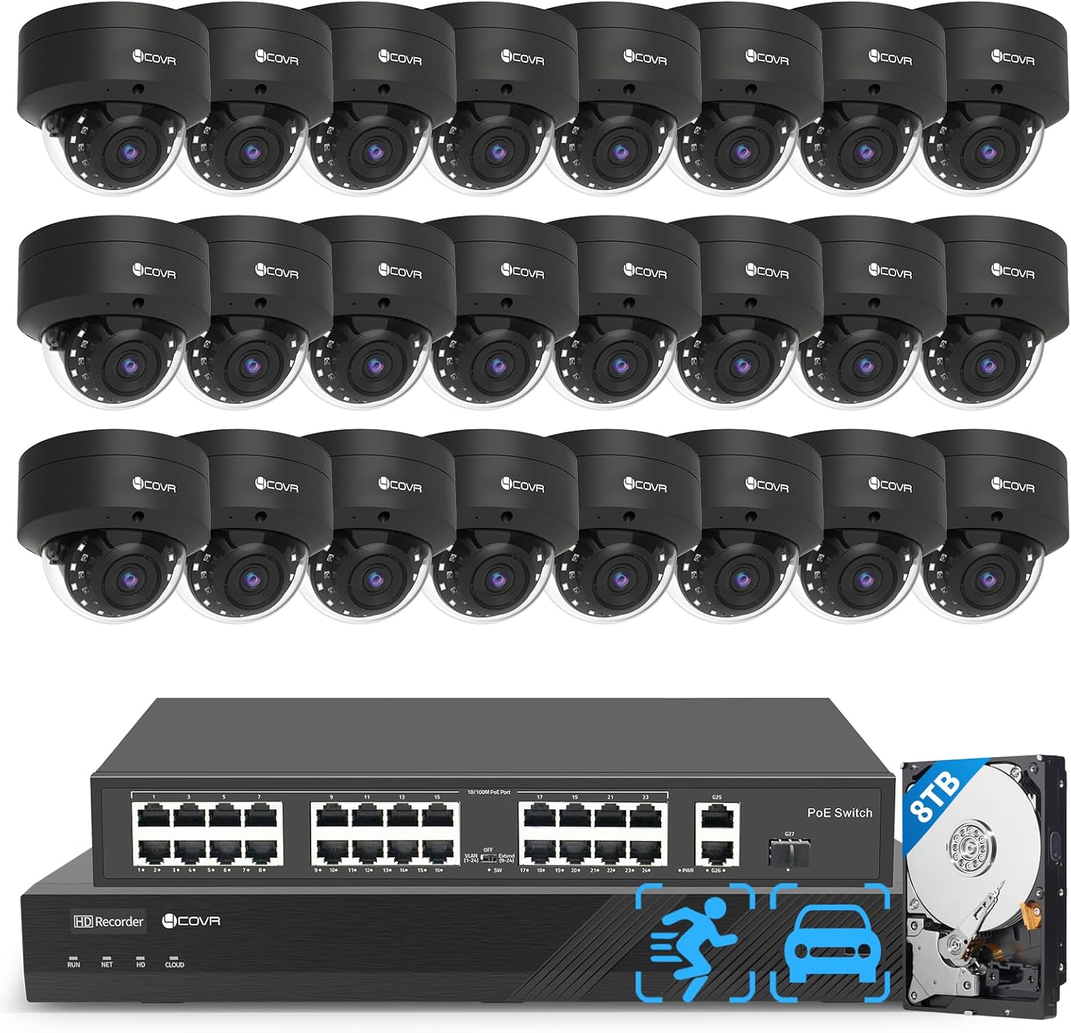 4K PoE Security System - 32 Channel AI Detection